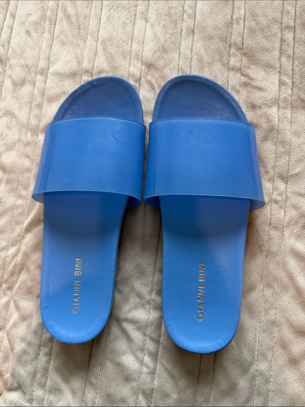 Gianni Bini Vibrant Cobalt Slide Sandals